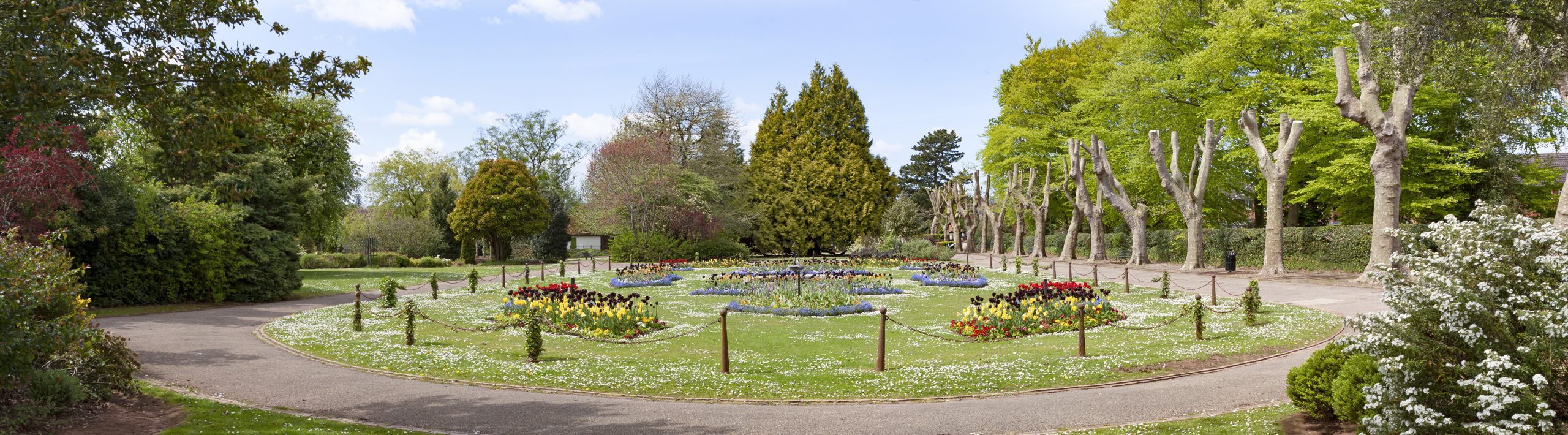 Wellington Park with flower displays in Wellington Somerset