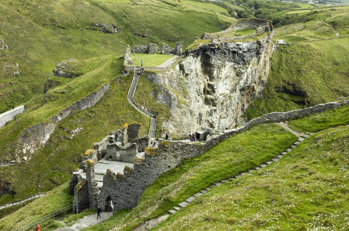 Tintagel Castle overlooking the Cornish coastline