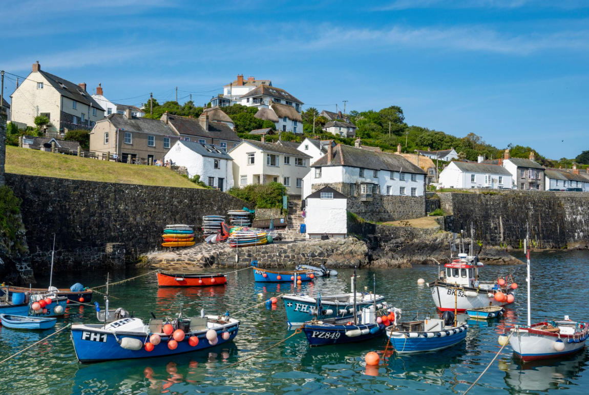 Fishing boats in Mousehole Harbour, Cornwall