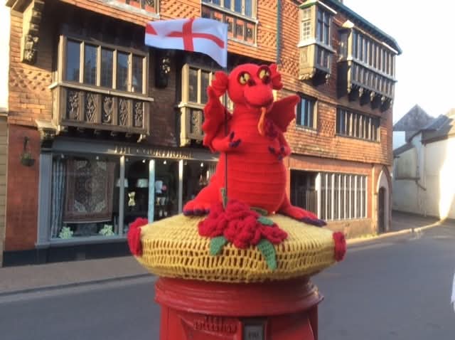 Handmade dragon post box topper in Wiveliscombe Somerset