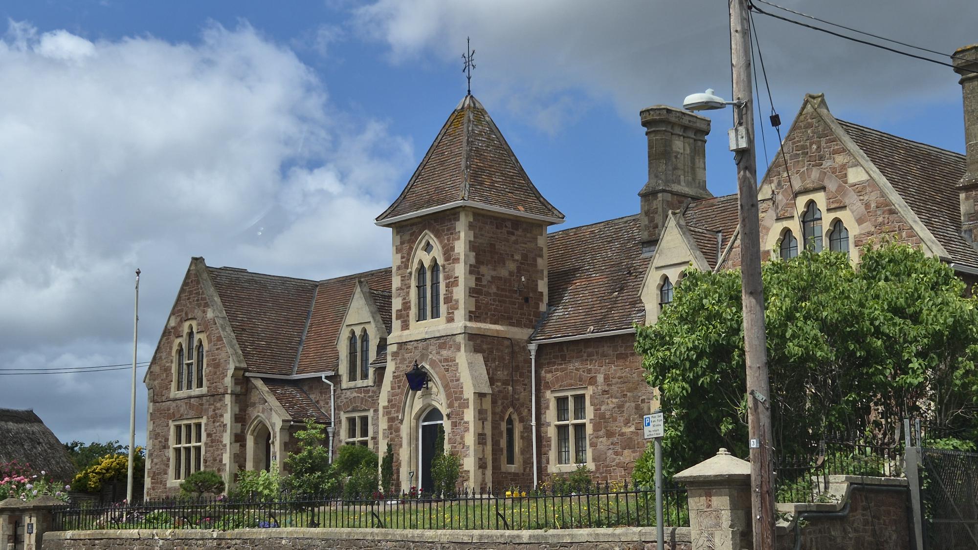 Historic red sandstone building in Williton Somerset