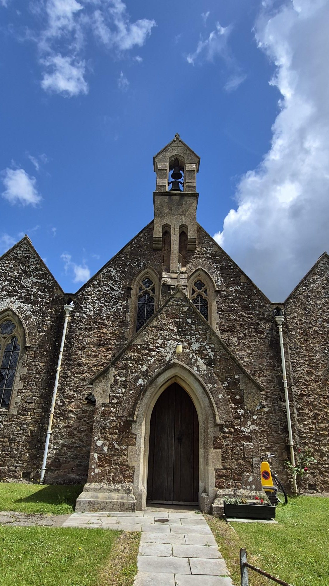 Historic entrance of St Peter's Church in Williton Somerset