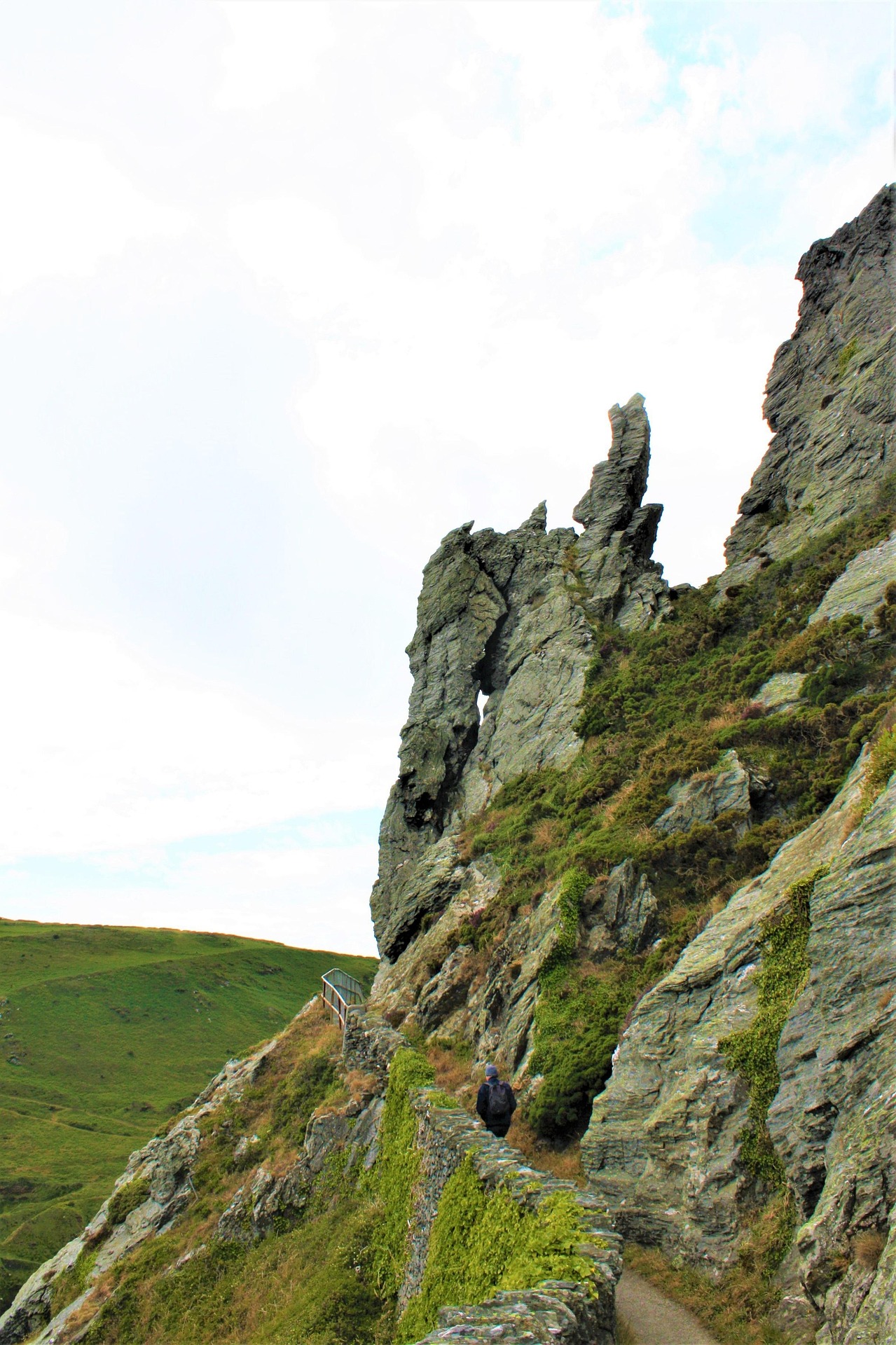 Rocky coastal walking path near Ilfracombe in North Devon