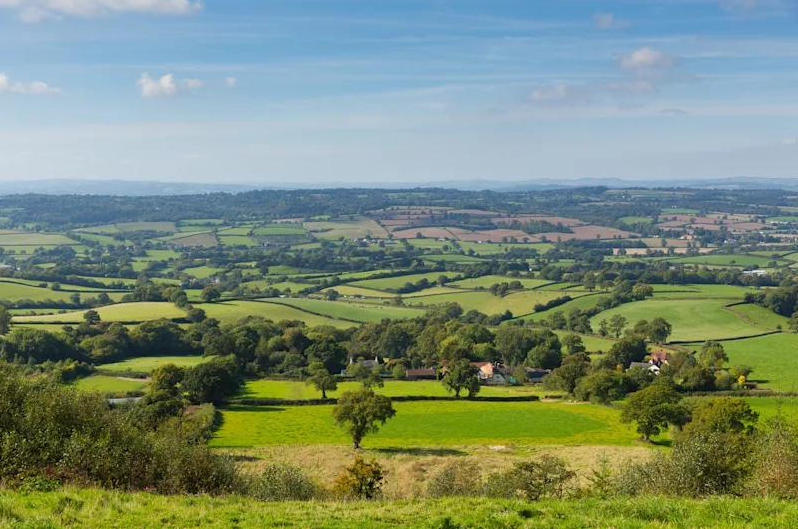 Axe Valley countryside near Axminster in East Devon for Live In Care Axminster