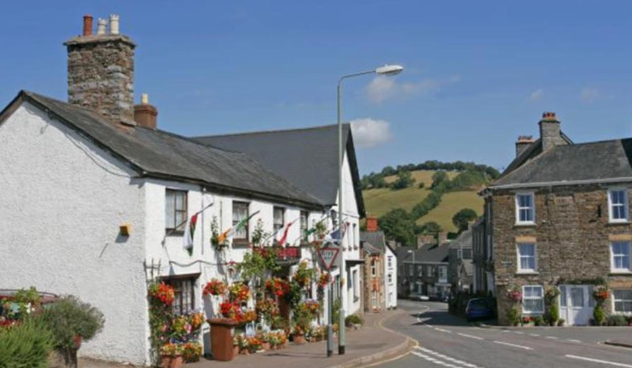Traditional High Street in Bampton, Mid Devon for Live In Care Bampton