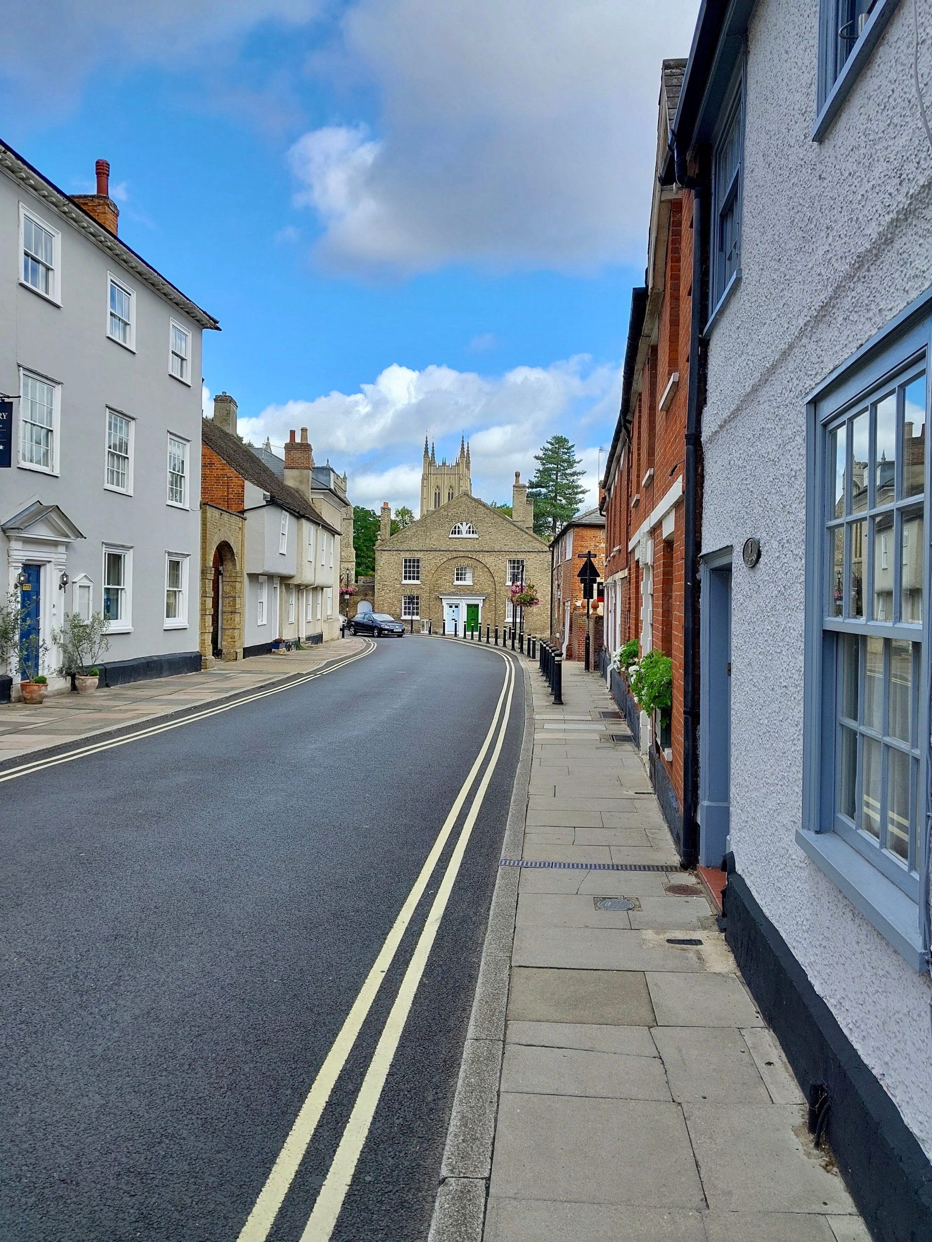 Historic street and traditional homes in Langport, Somerset
