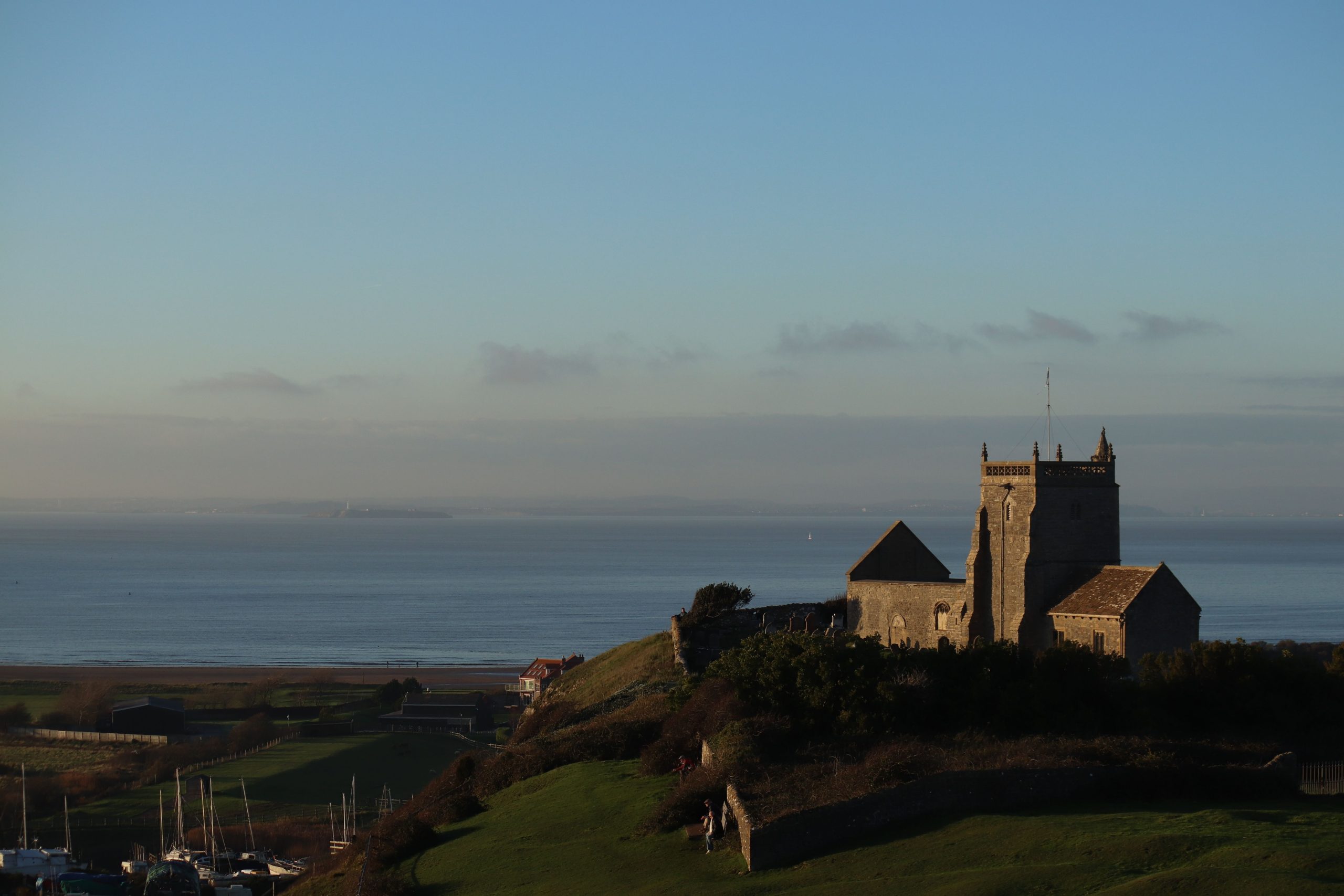 St Decuman's Church overlooking the coast at Watchet, Somerset