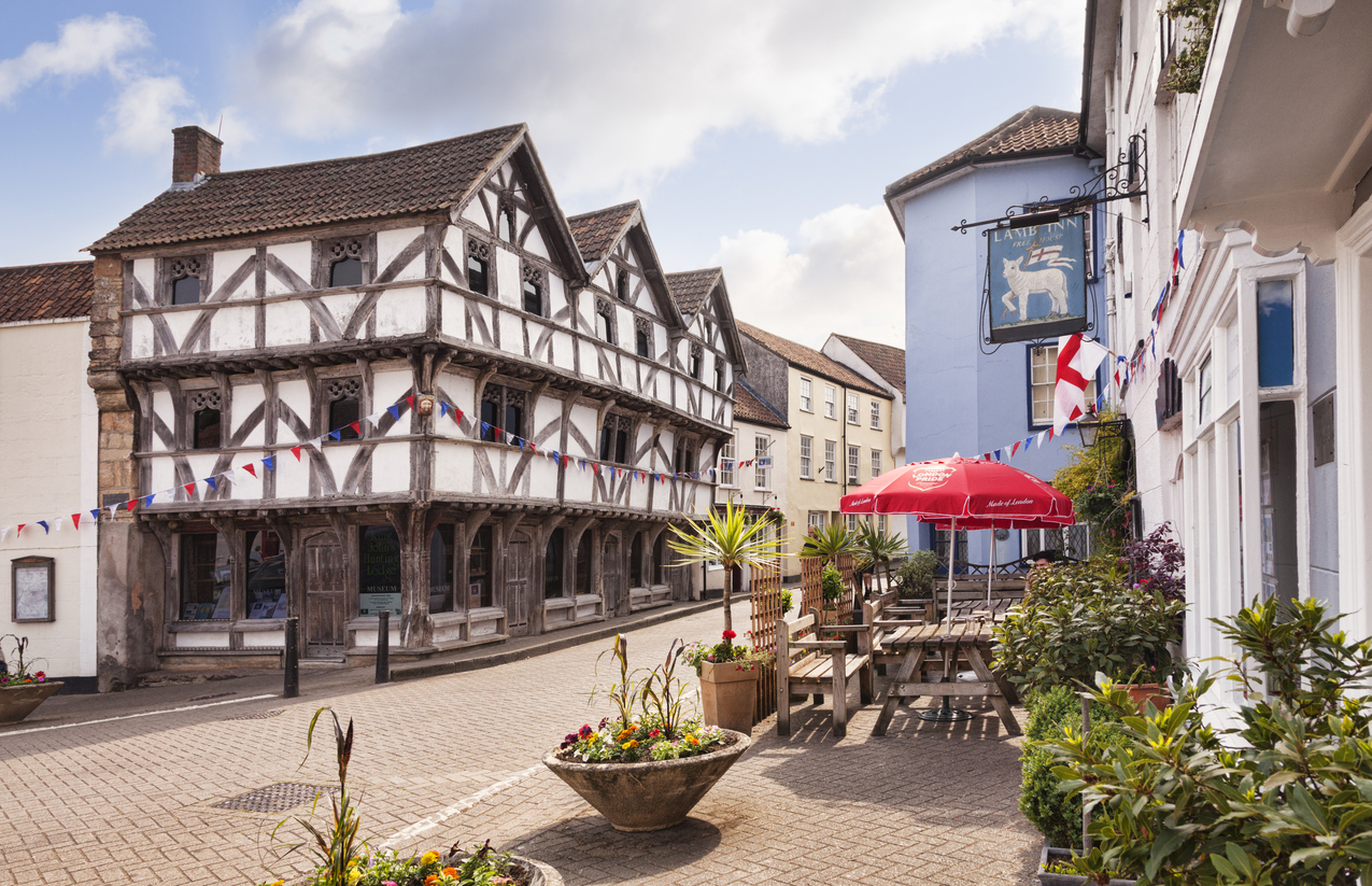 King John's Hunting Lodge in the historic centre of Axbridge, Somerset