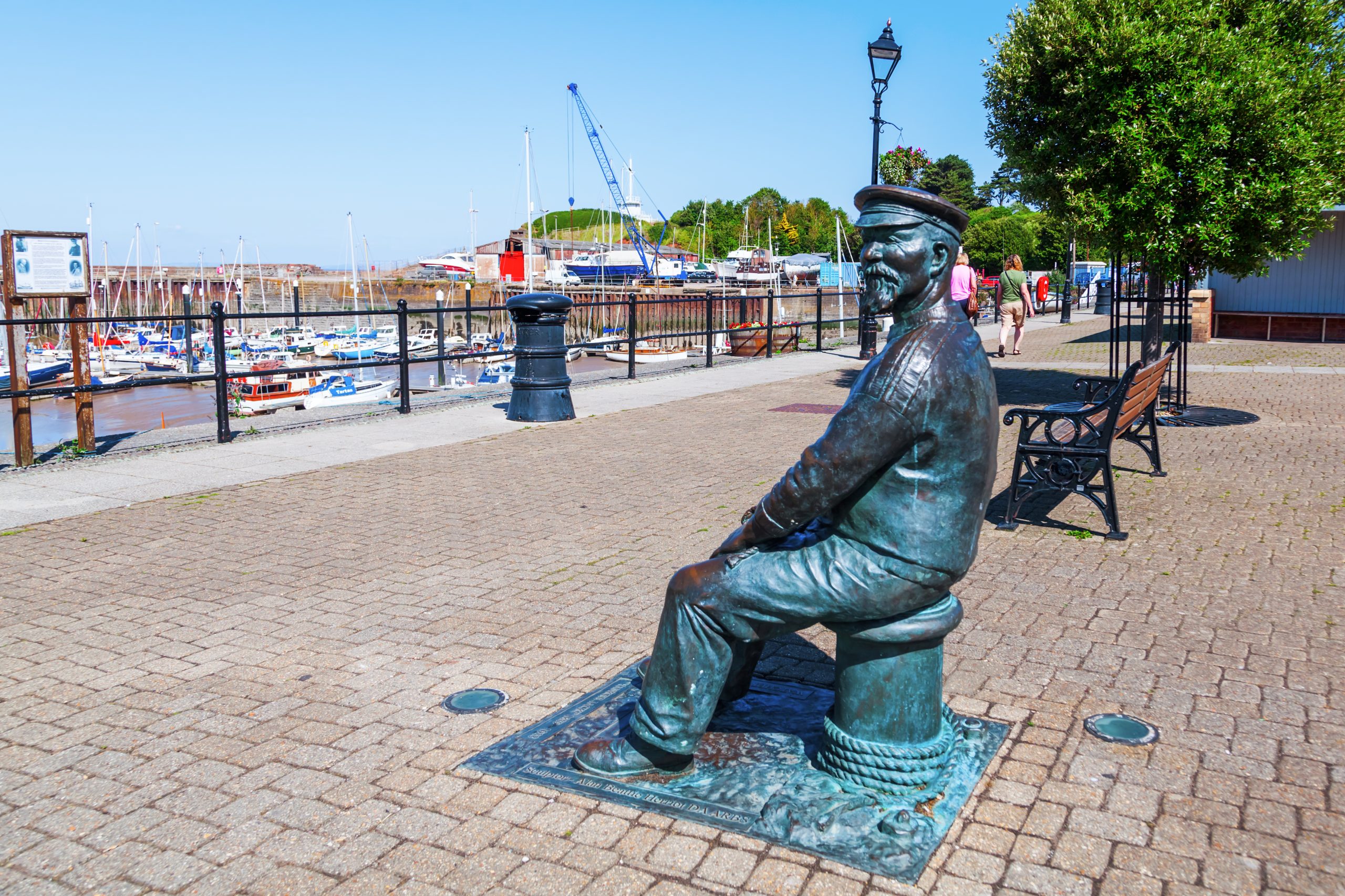 Ancient Mariner statue overlooking Watchet Marina in Somerset