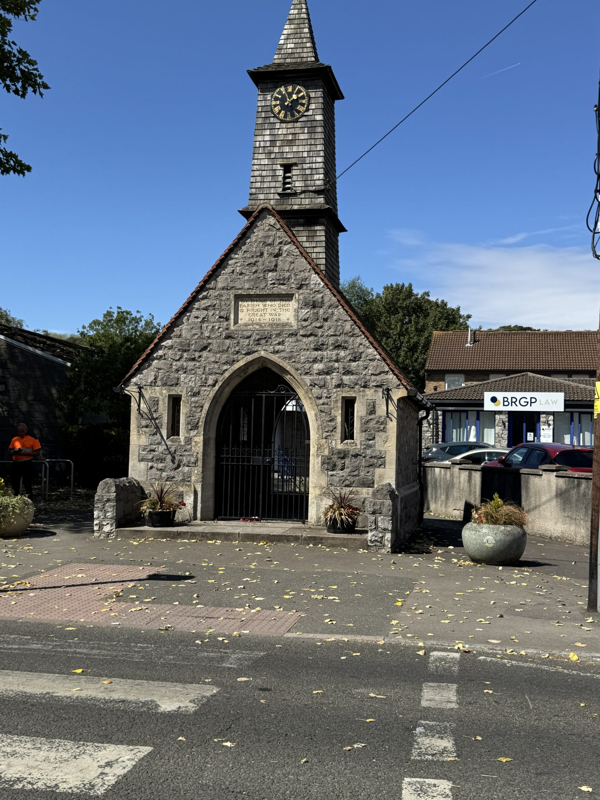 Worle war memorial and clock tower in North Somerset