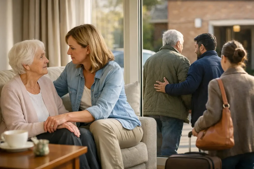 Older person receiving support at home as care needs increase