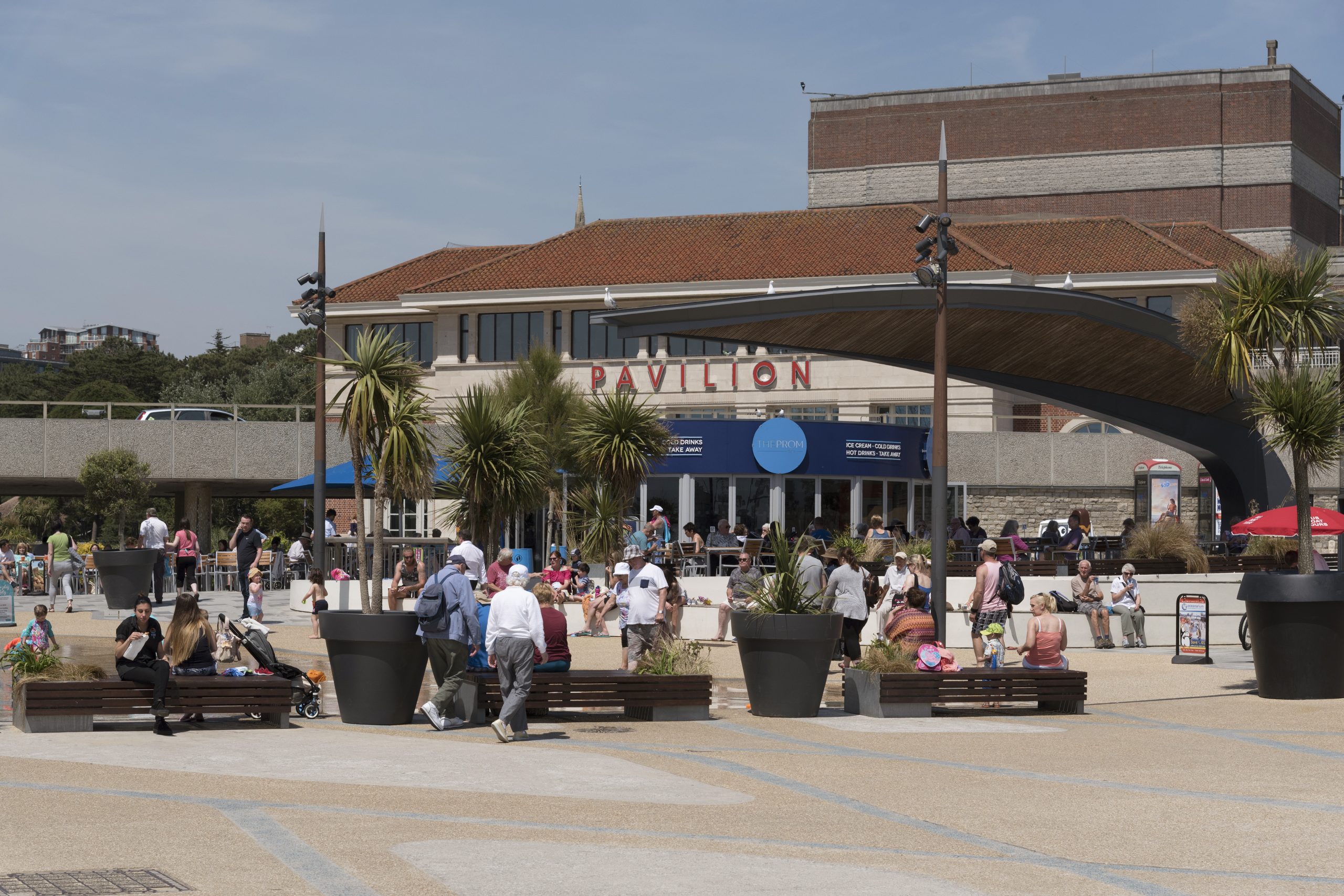 Bournemouth Pavilion Theatre and public square in Bournemouth, Dorset