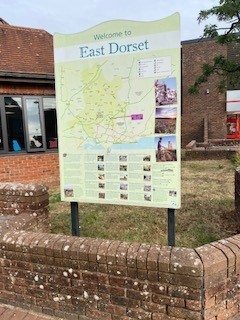 Welcome to East Dorset information sign near Ferndown in Dorset