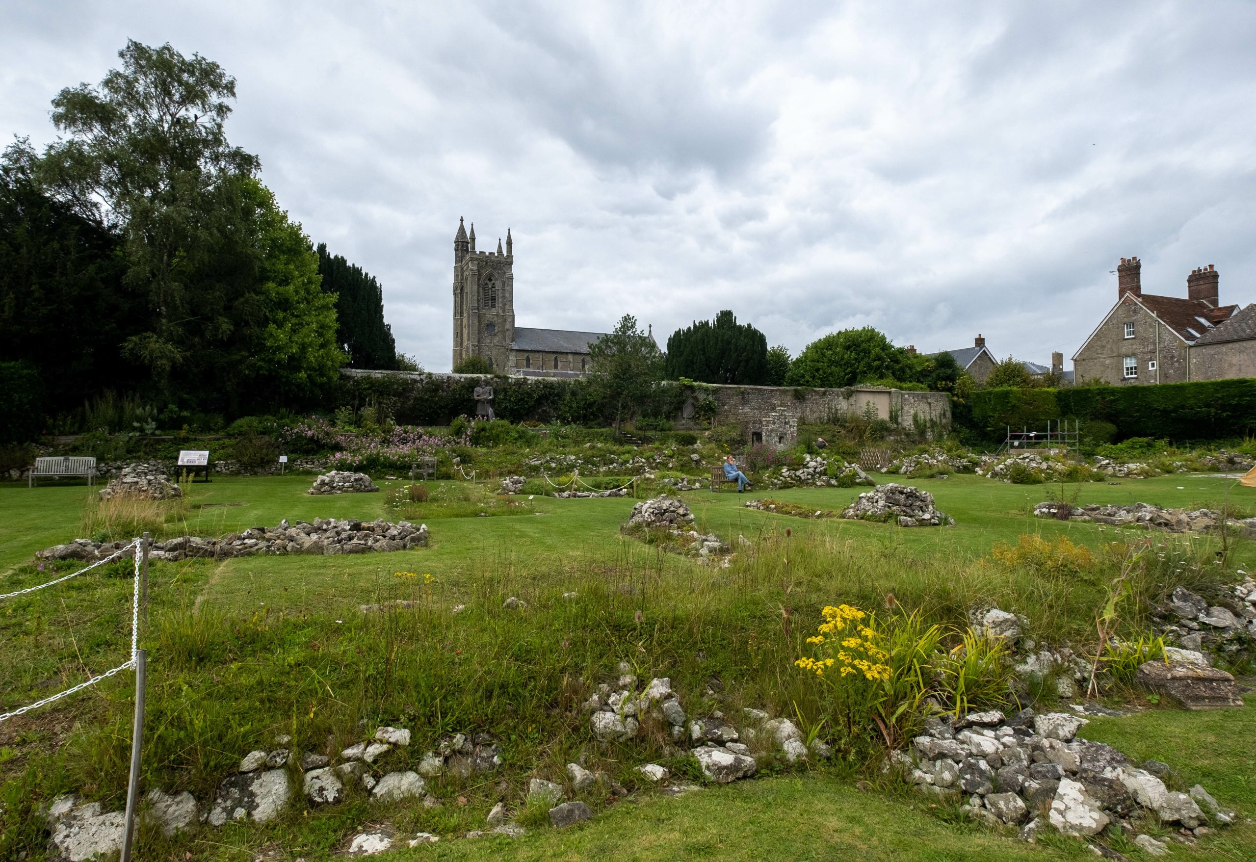 Shaftesbury Abbey ruins and gardens in Shaftesbury, Dorset