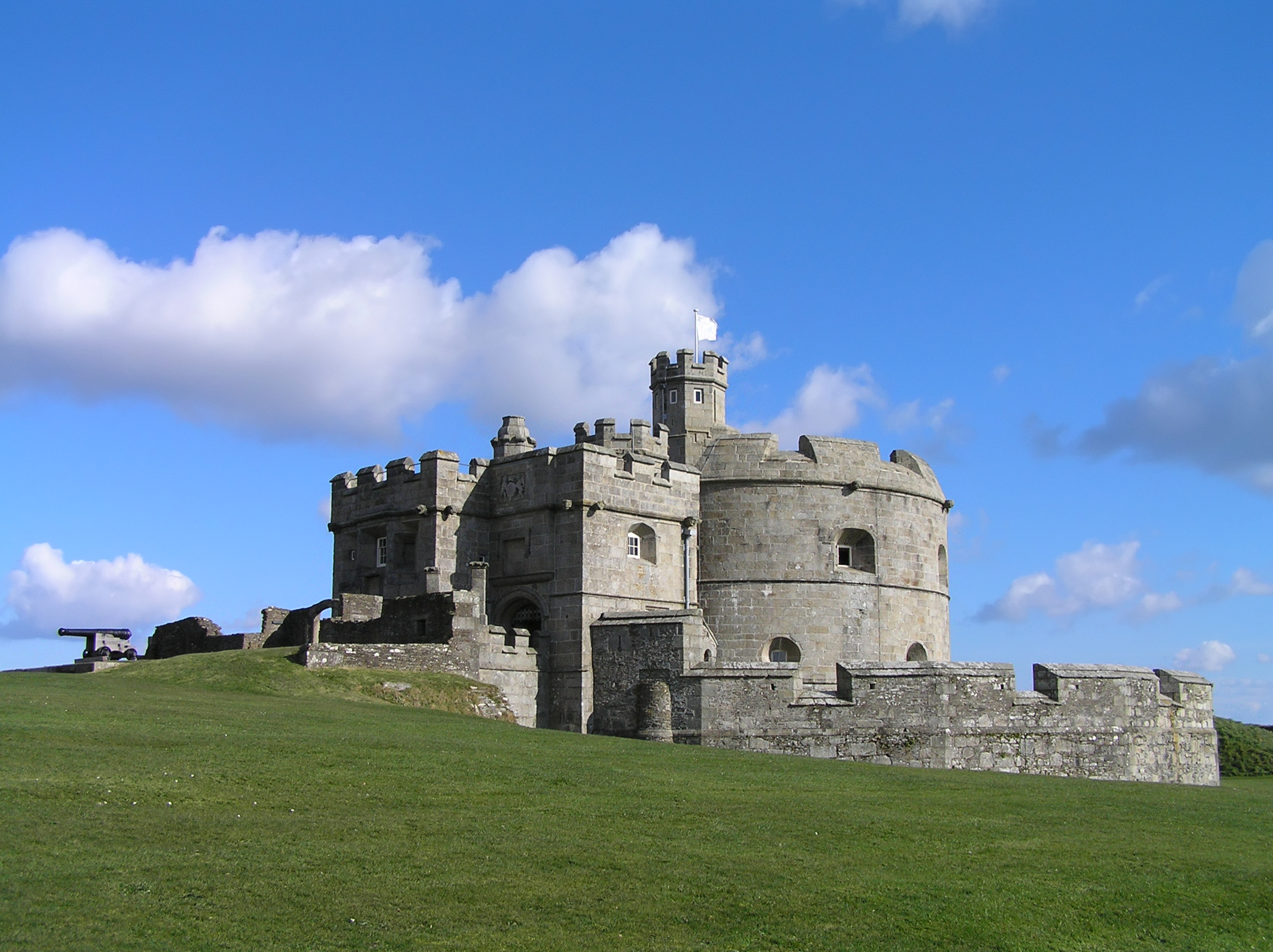 Pendennis Castle historic coastal fortress overlooking Falmouth in Cornwall