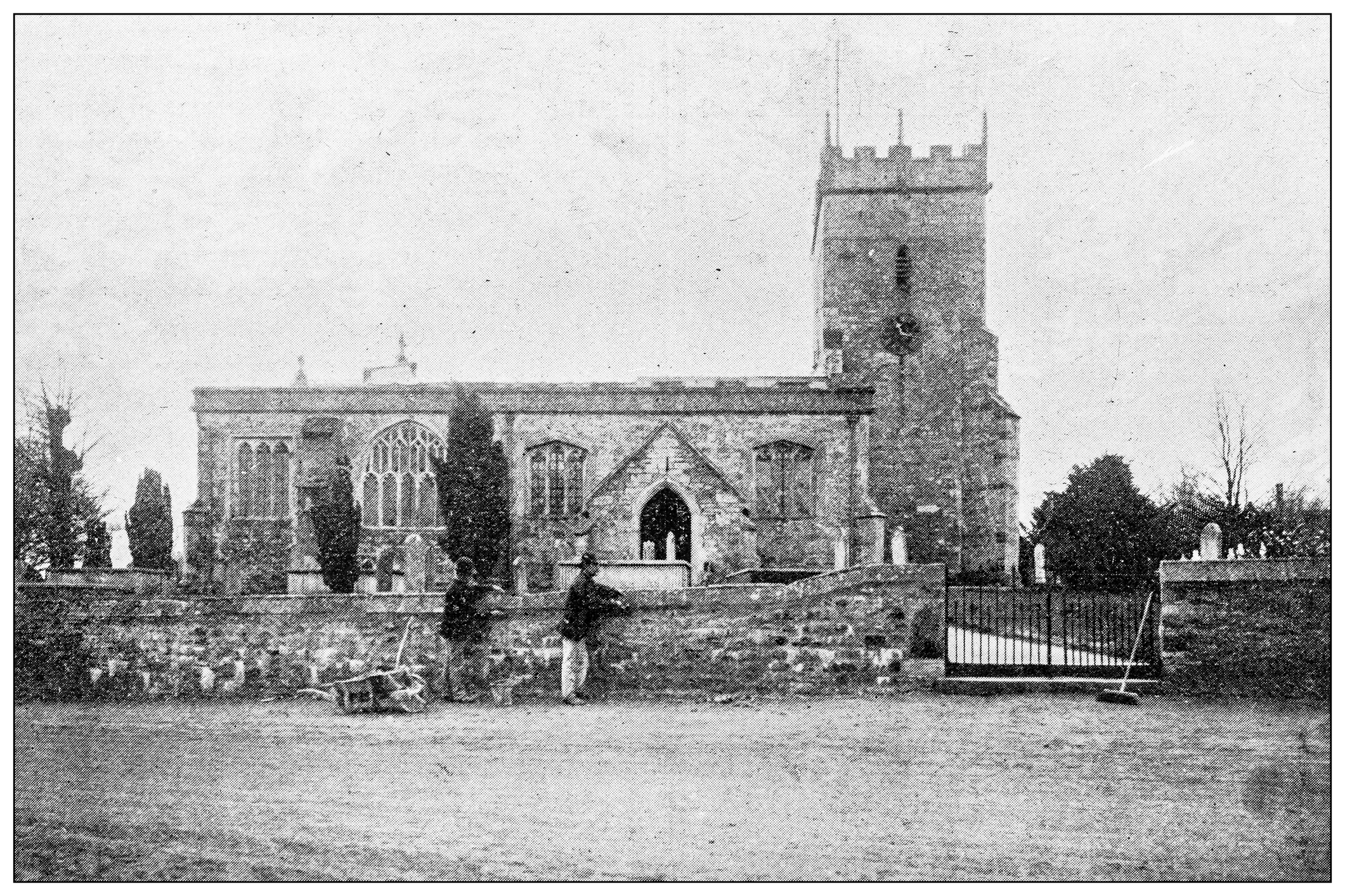 Historic photograph of St Mary's Church in Puddletown, Dorset